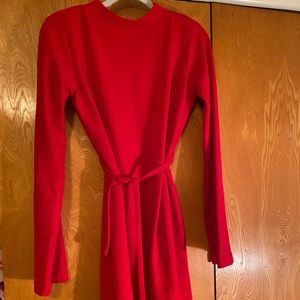 HOUSE OF SUNNY RED LONG SLEEVE DRESS